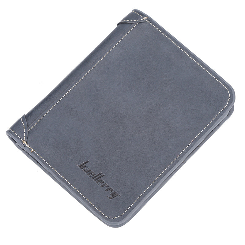 Men's short two fold loose-leaf wallet baellerry men's simple vertical large capacity wallet High sense