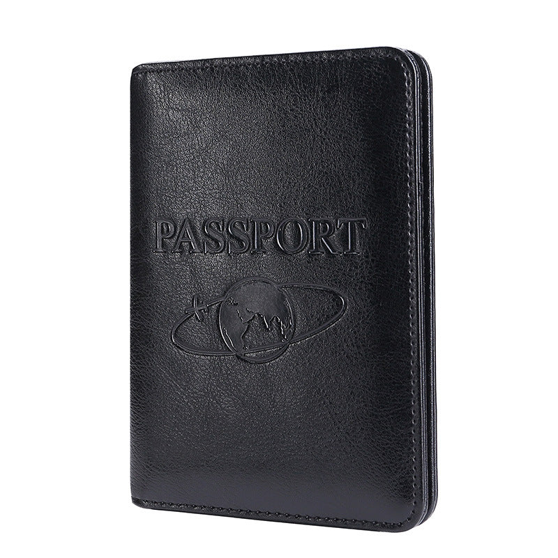 Cross-border travel anti-theft swiping rfid passport holder Crazy Horse leather leisure documents multi-function boarding passport cover