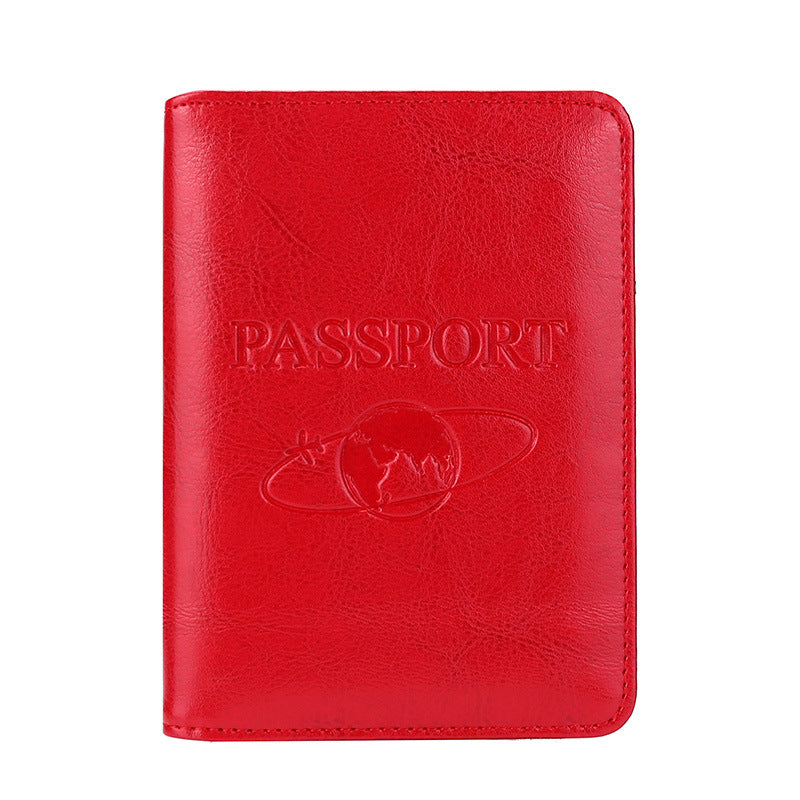 Cross-border travel anti-theft swiping rfid passport holder Crazy Horse leather leisure documents multi-function boarding passport cover