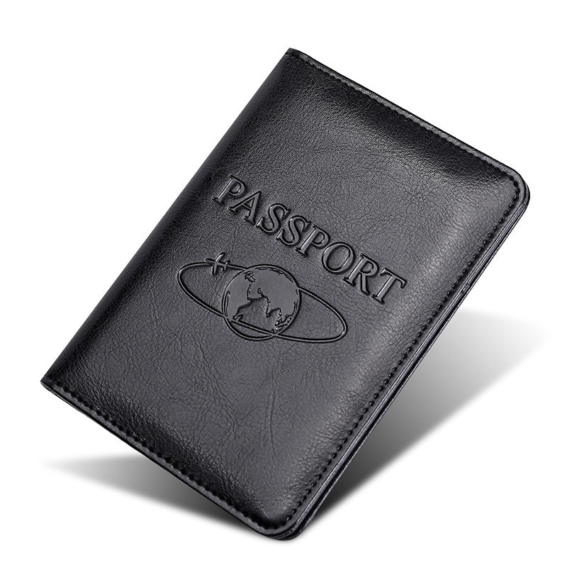 Cross-border travel anti-theft swiping rfid passport holder Crazy Horse leather leisure documents multi-function boarding passport cover