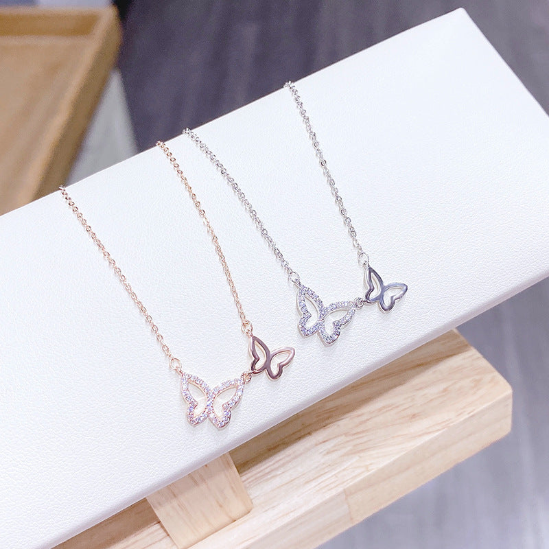 Fashion butterfly necklace women's clavicle chain Korean style women's necklace ornament wholesale pendant exquisite