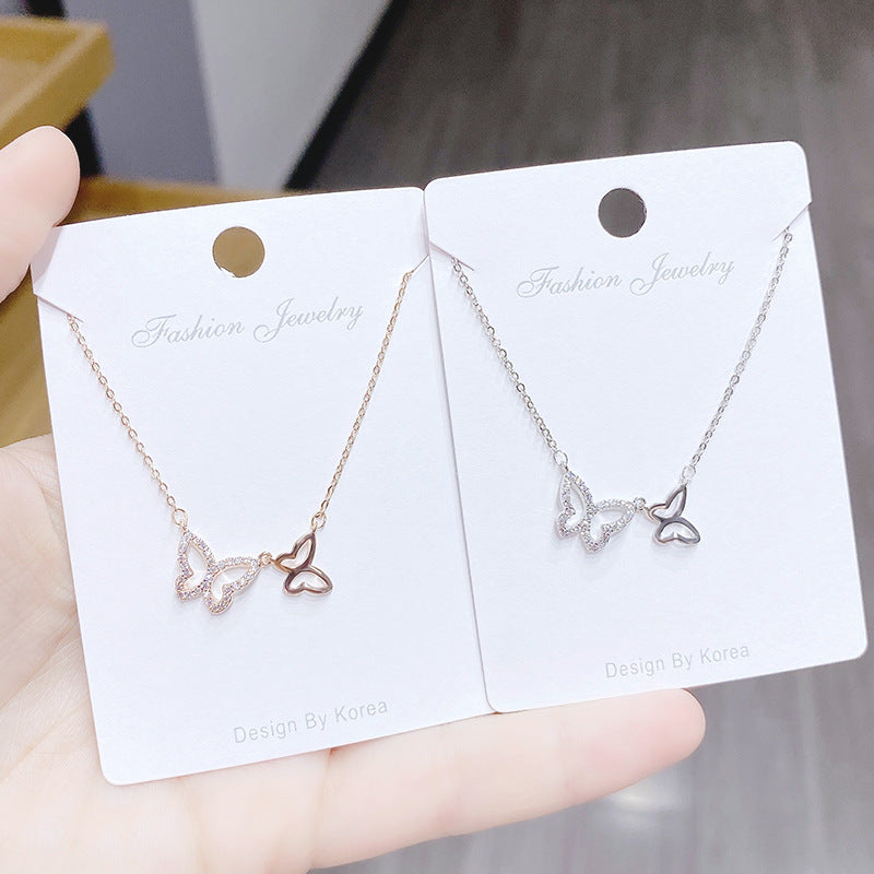 Fashion butterfly necklace women's clavicle chain Korean style women's necklace ornament wholesale pendant exquisite