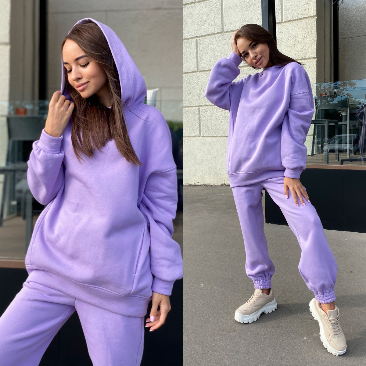 Women Casual Hoodie Set