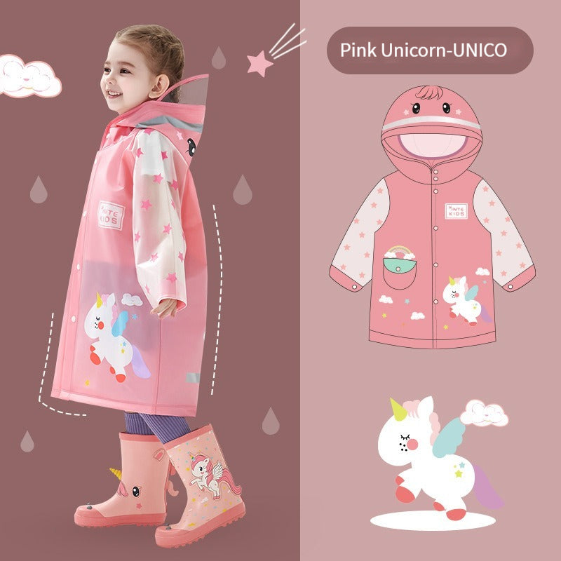 Kids Cartoon Printed Wateproof Raincoat