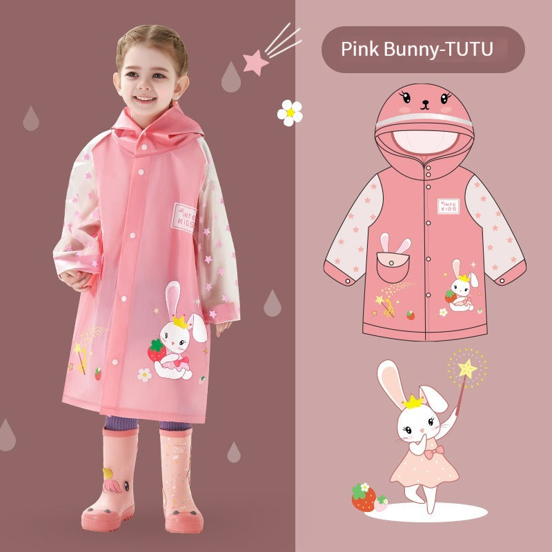 Kids Cartoon Printed Wateproof Raincoat