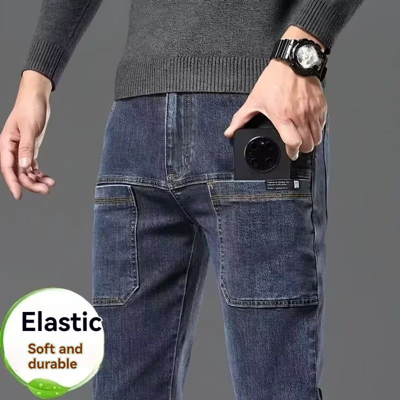 Men's Elastic Straight Leg Jeans