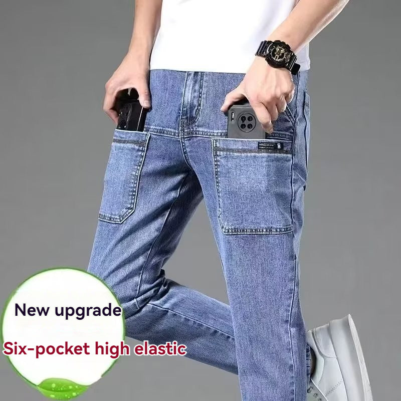 Men's Elastic Straight Leg Jeans