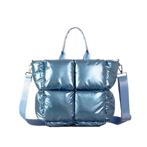 Solid Color Checkered Shoulder Handbag