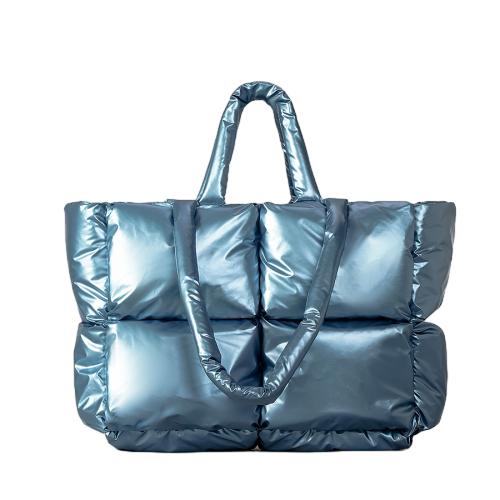 Solid Color Checkered Shoulder Handbag