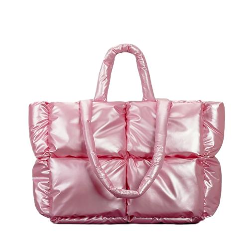 Solid Color Checkered Shoulder Handbag