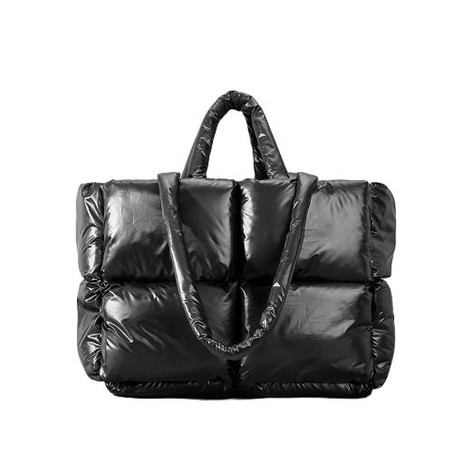 Solid Color Checkered Shoulder Handbag