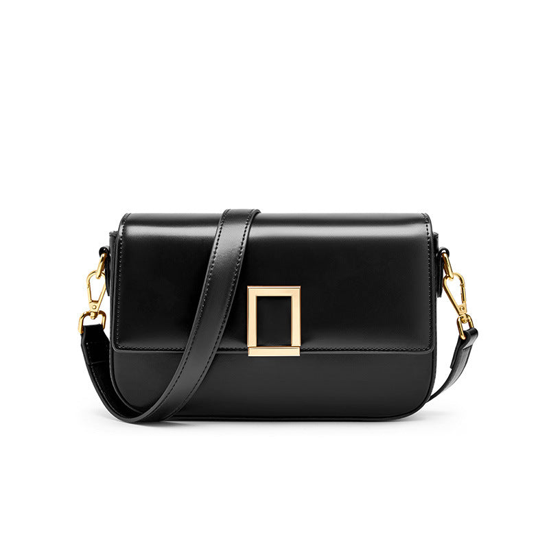 Cowhide Small Square All-Match Leather Shoulder Crossbody Bag