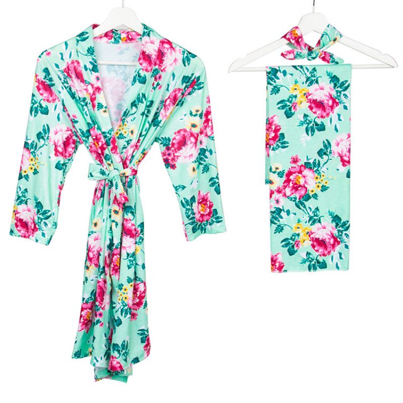 Nightgown Baby's Three-Piece Headband Set