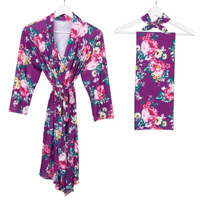 Nightgown Baby's Three-Piece Headband Set