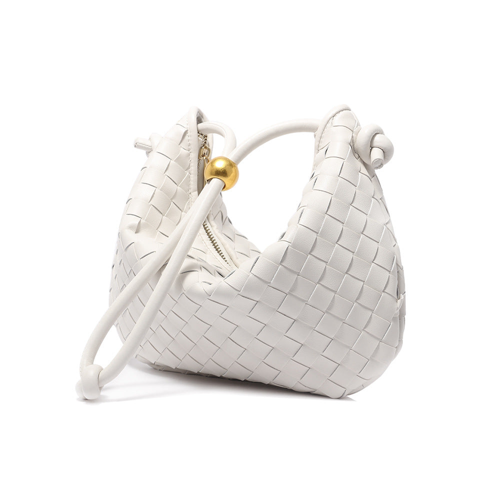 Real Cowhide Woven Underarm Bag