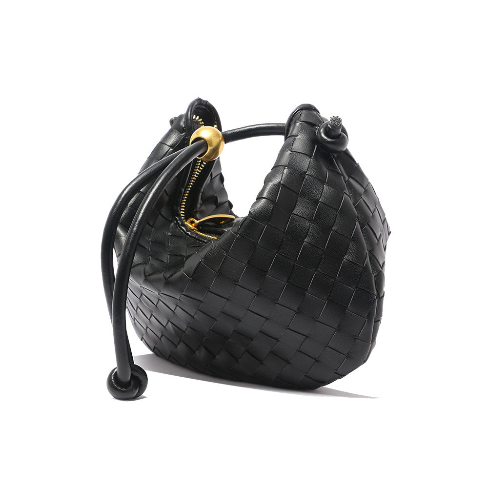 Real Cowhide Woven Underarm Bag