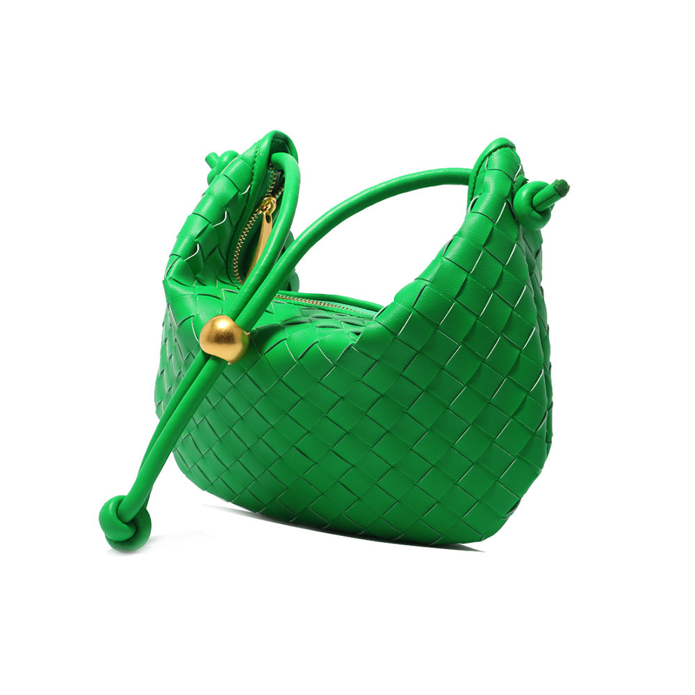 Real Cowhide Woven Underarm Bag