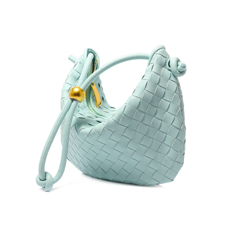 Real Cowhide Woven Underarm Bag