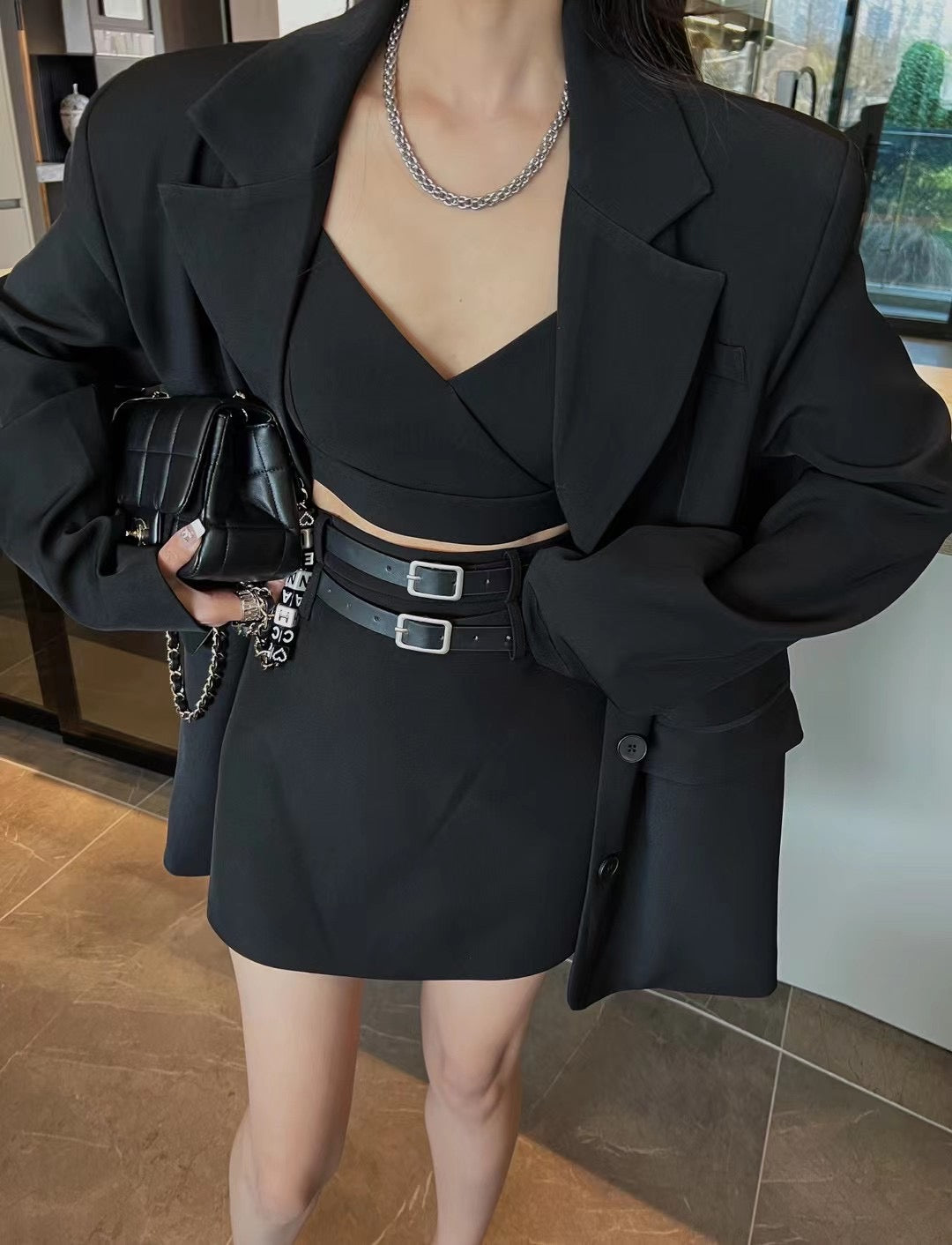 Suit Jacket Camisole Skirt Three-Piece Set