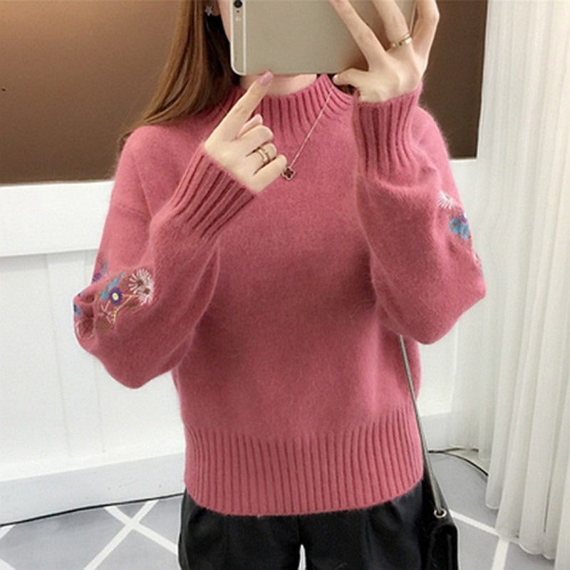 Loose Embroidered Knitwear