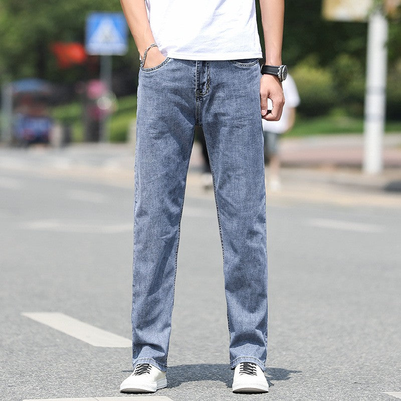 Thin Straight-Leg Jeans