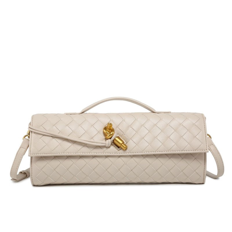 Horizontal Woven Lock Clutch