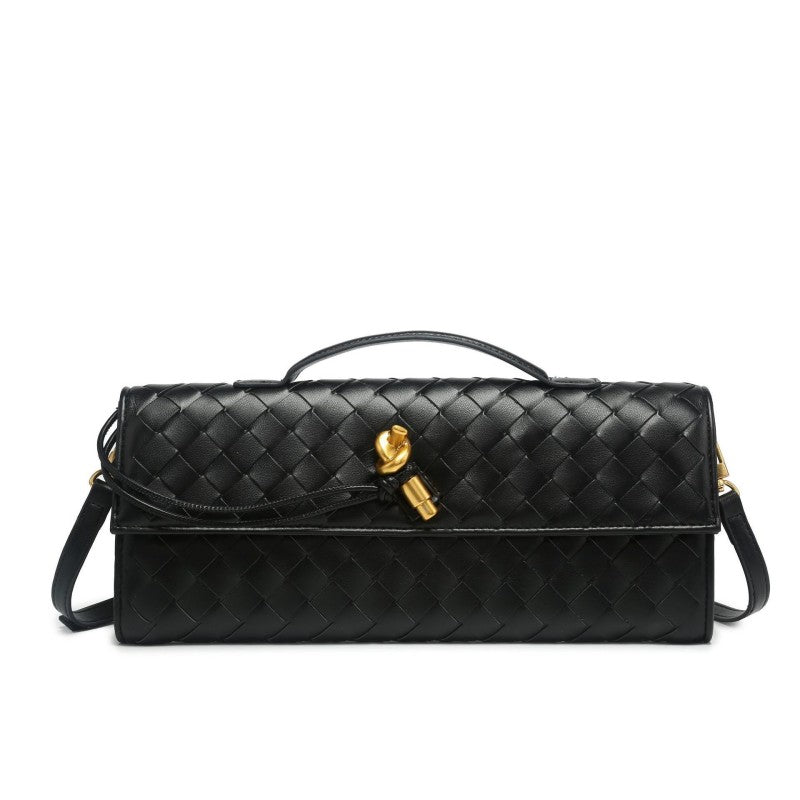 Horizontal Woven Lock Clutch