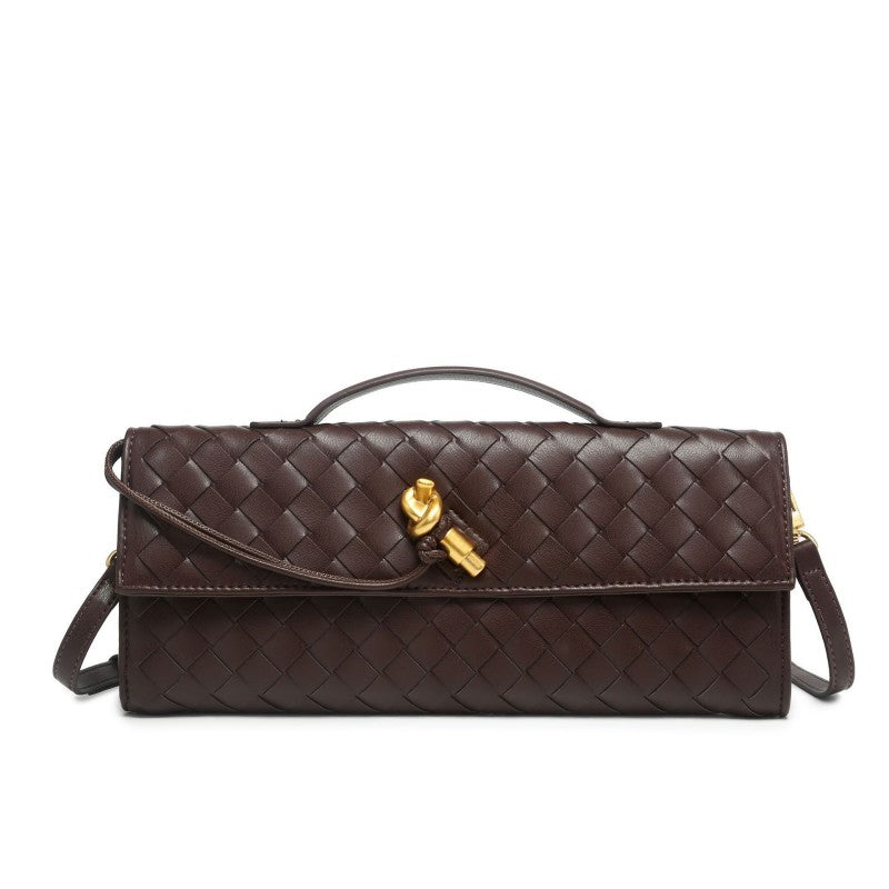 Horizontal Woven Lock Clutch