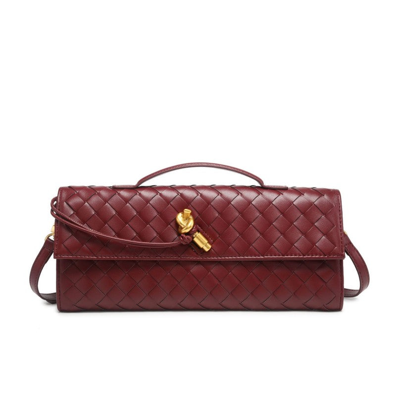 Horizontal Woven Lock Clutch