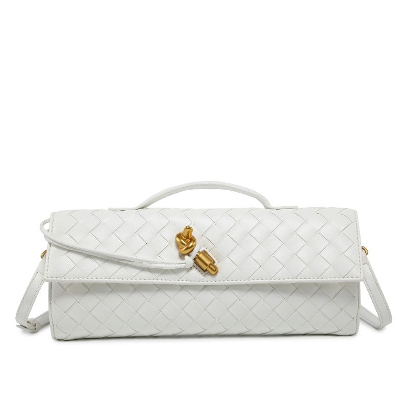 Horizontal Woven Lock Clutch