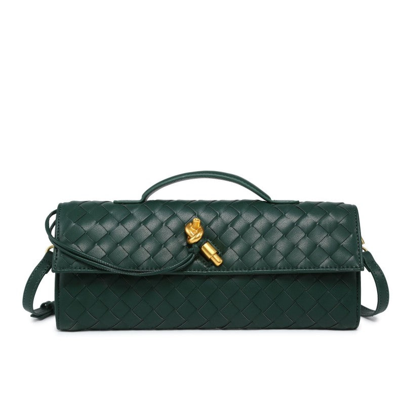 Horizontal Woven Lock Clutch