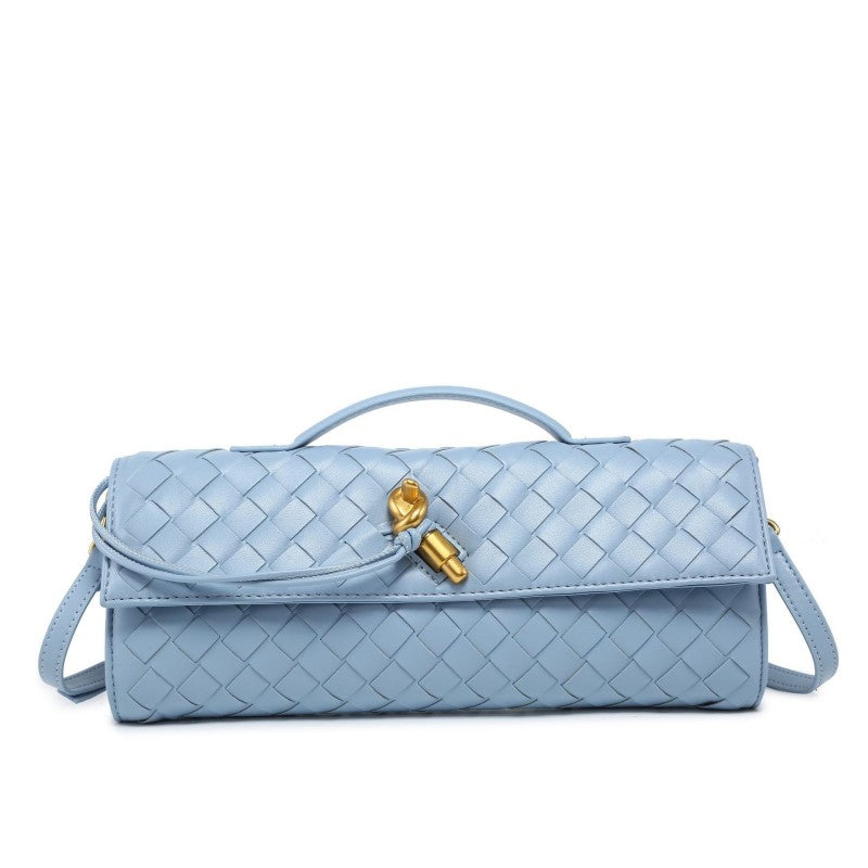 Horizontal Woven Lock Clutch