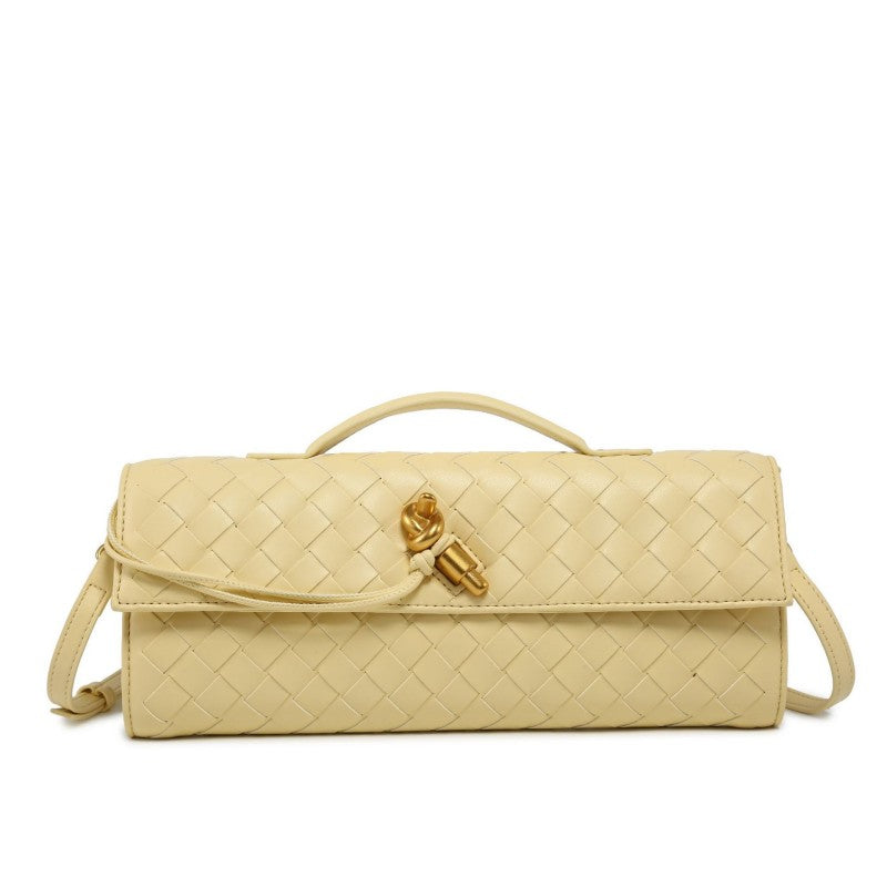 Horizontal Woven Lock Clutch