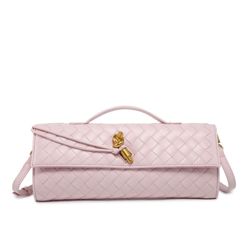 Horizontal Woven Lock Clutch