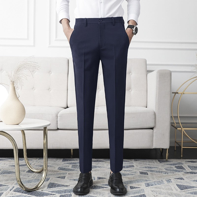 Slim-Fit Straight-Leg Pants