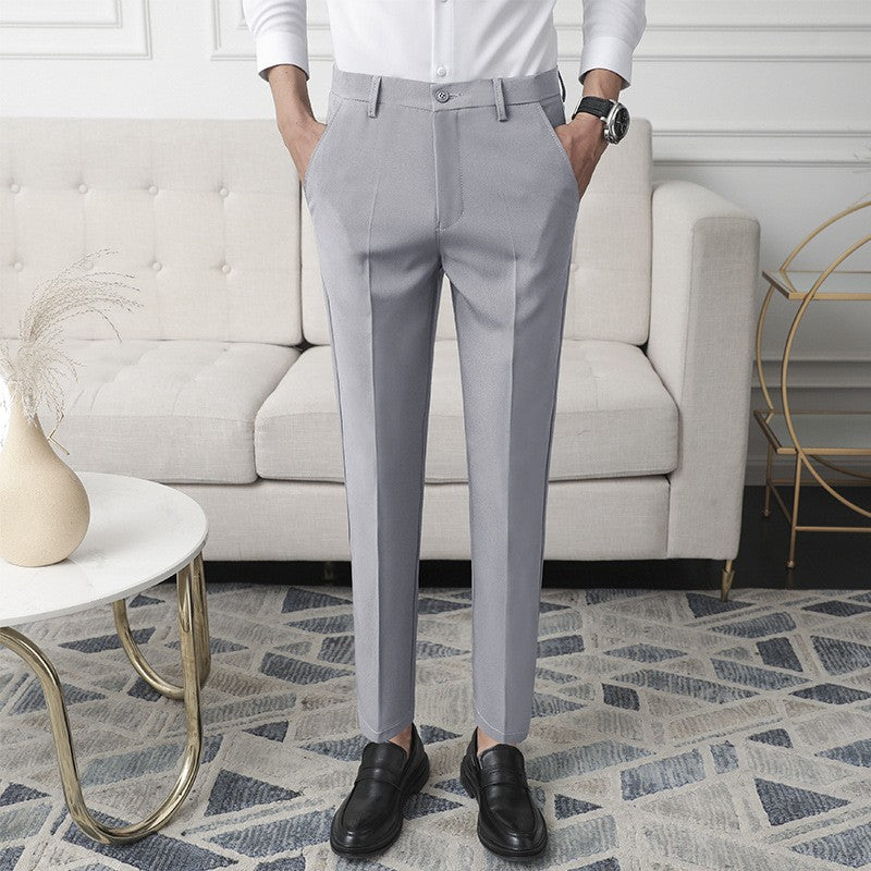 Slim-Fit Straight-Leg Pants