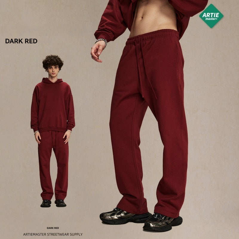 Straight Trousers Solid Color Men's Trousers