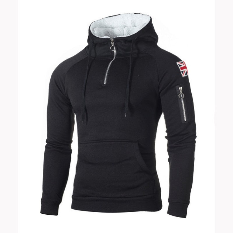 Zipper Neckline Hoodie