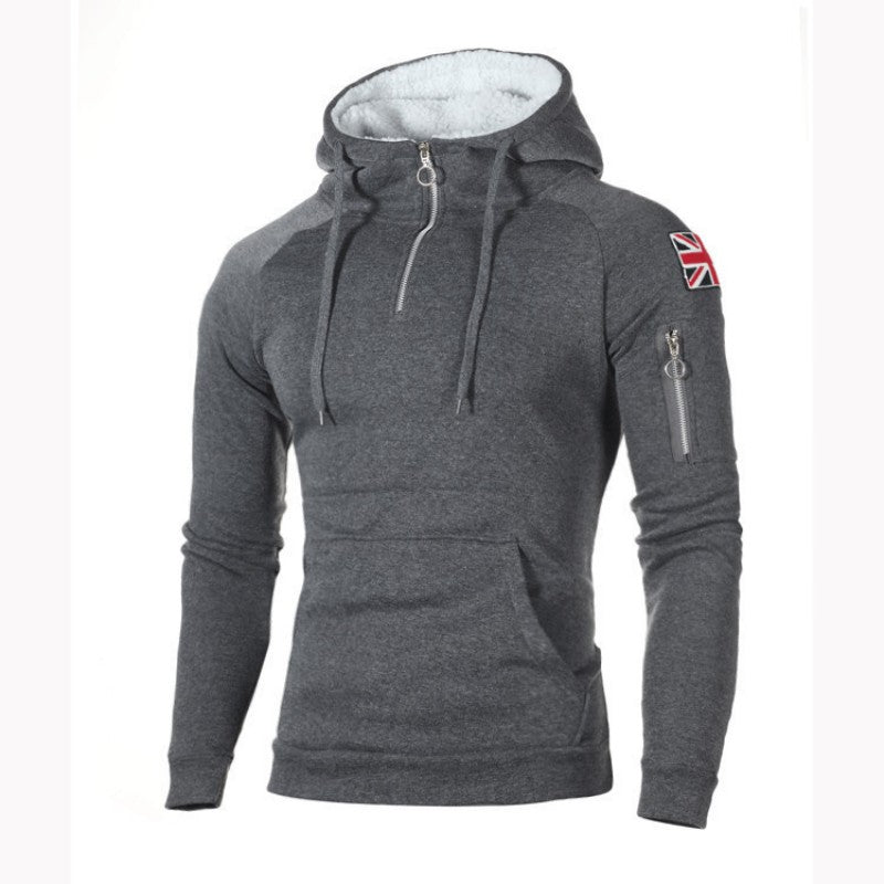 Zipper Neckline Hoodie