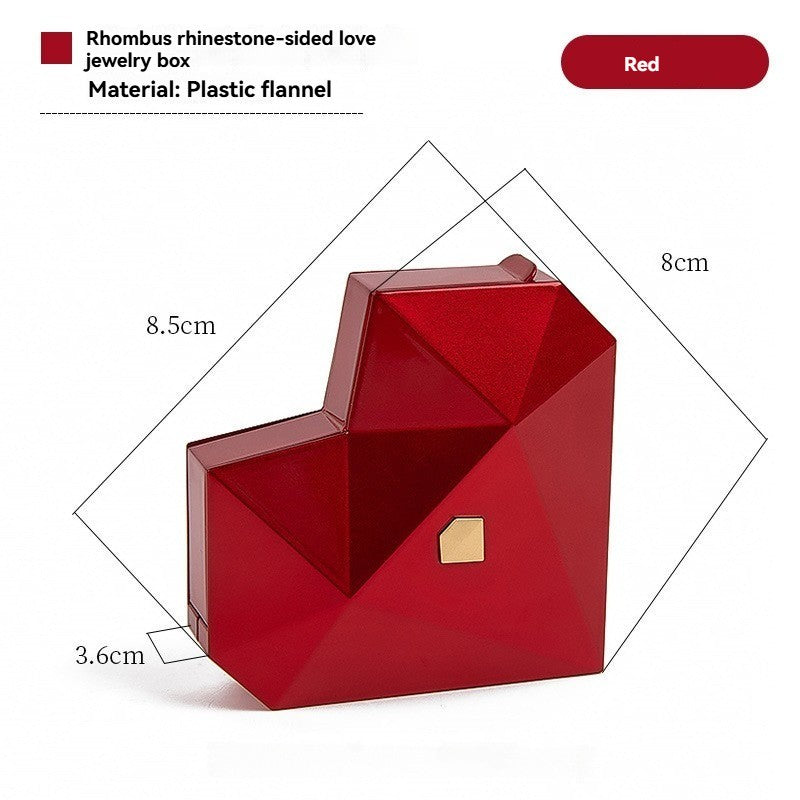 Heart-shaped Drill Face Jewelry Box
