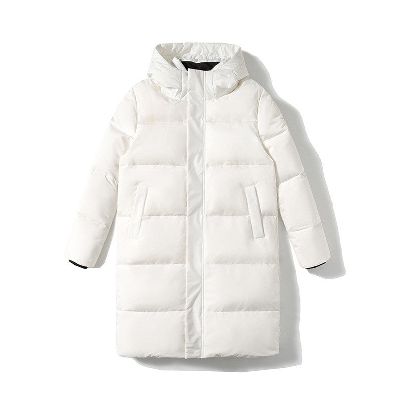 Over-The-knee Winter Hooded Cotton-Padded Jacket