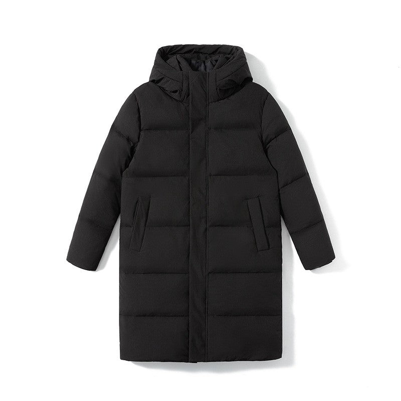 Over-The-knee Winter Hooded Cotton-Padded Jacket