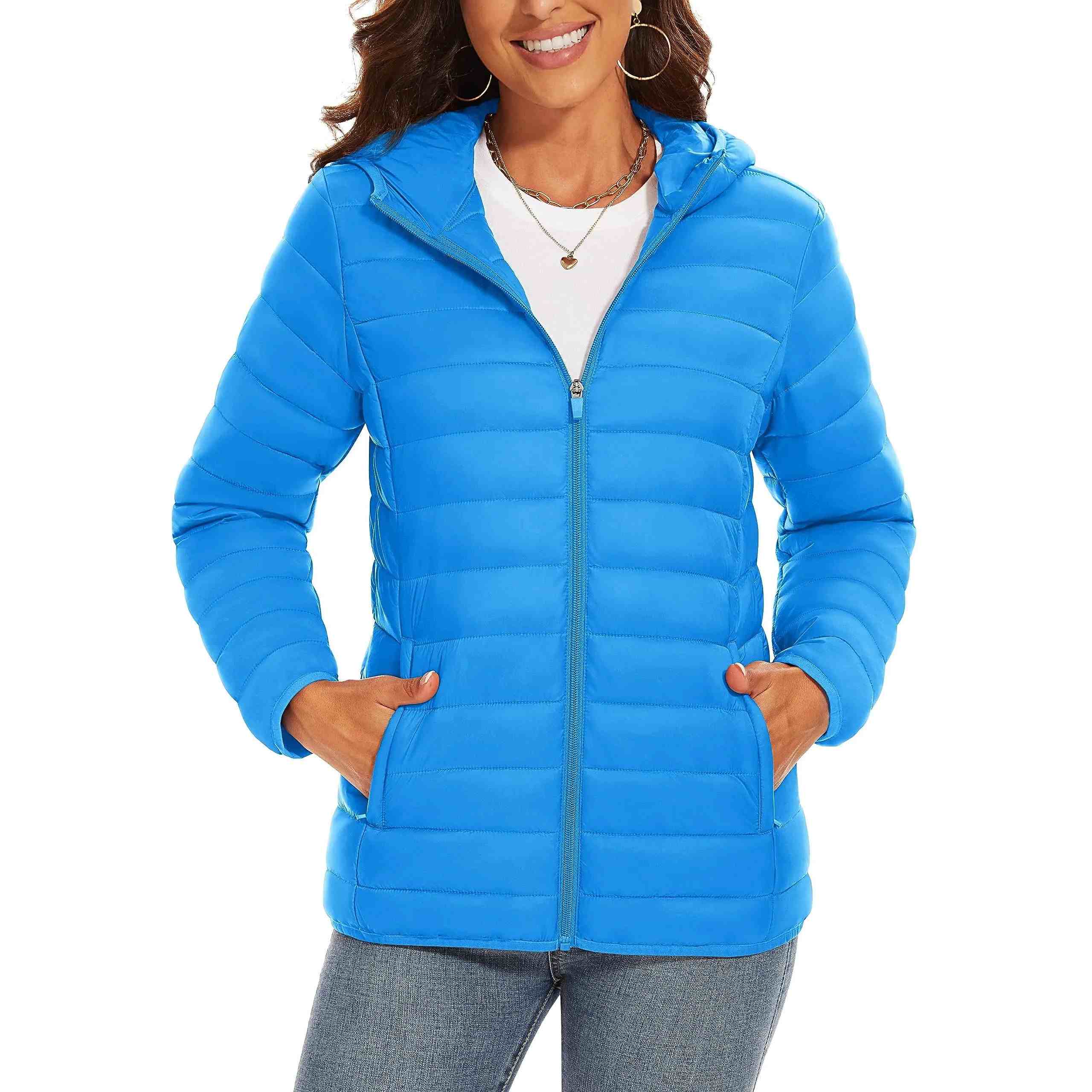 Hooded Solid Color Down Jacket