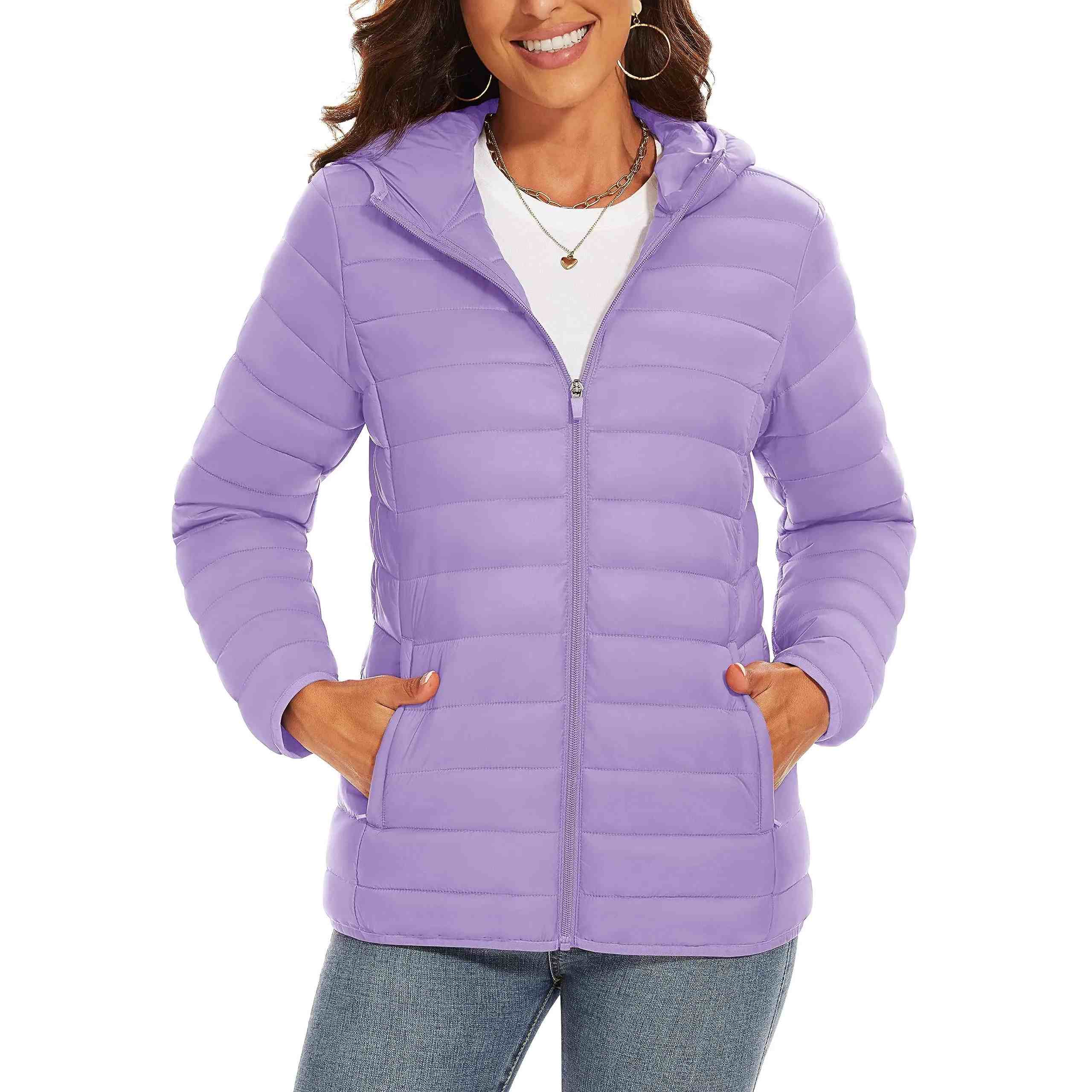 Hooded Solid Color Down Jacket