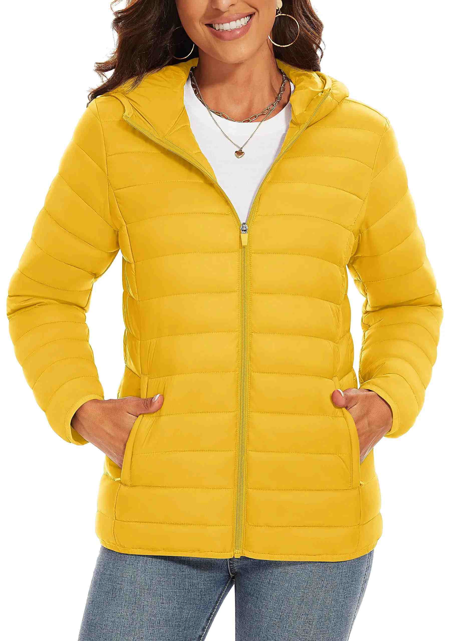 Hooded Solid Color Down Jacket