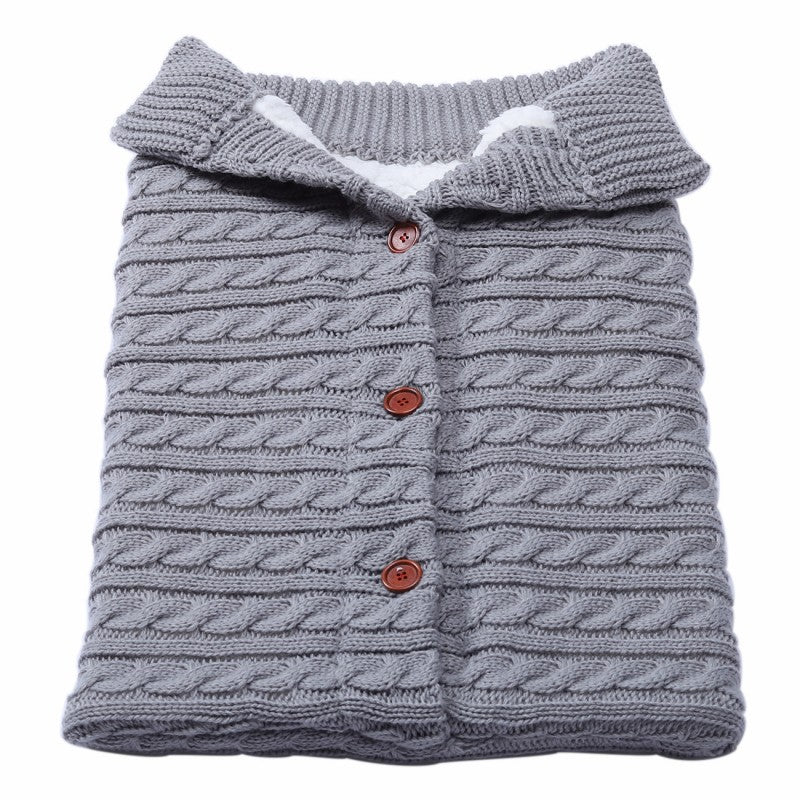 Baby Button Knitted Stroller Sleeping Bag