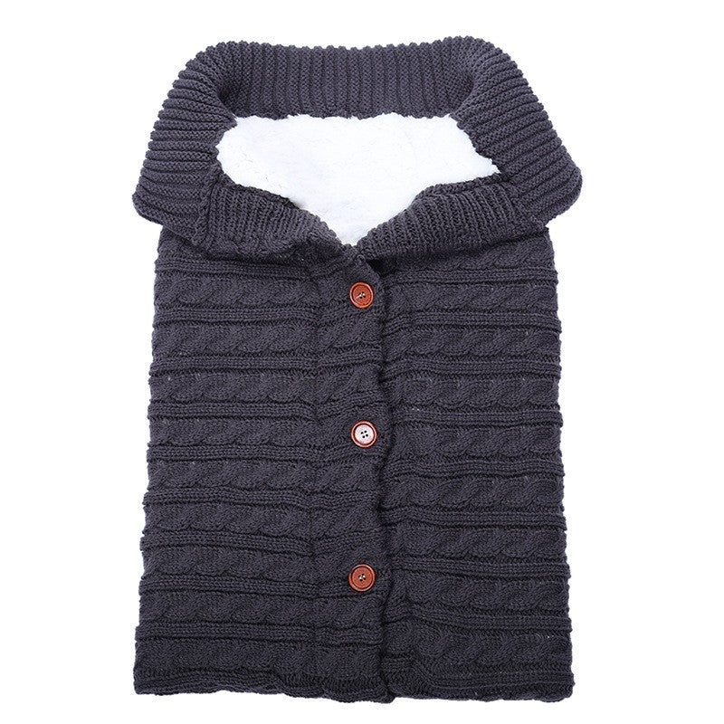 Baby Button Knitted Stroller Sleeping Bag