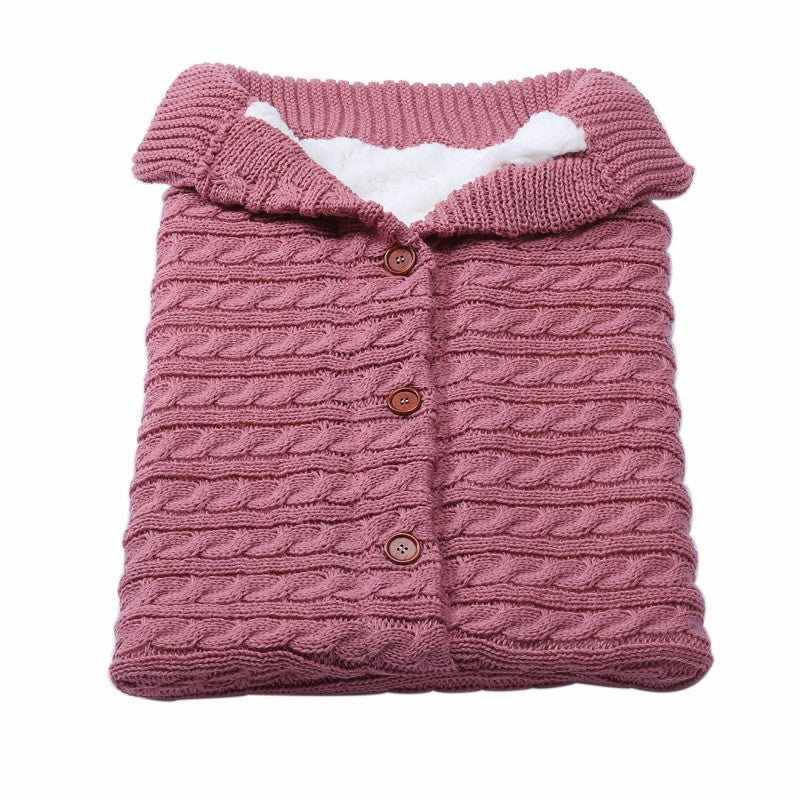 Baby Button Knitted Stroller Sleeping Bag