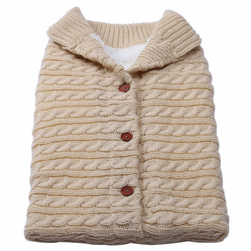 Baby Button Knitted Stroller Sleeping Bag