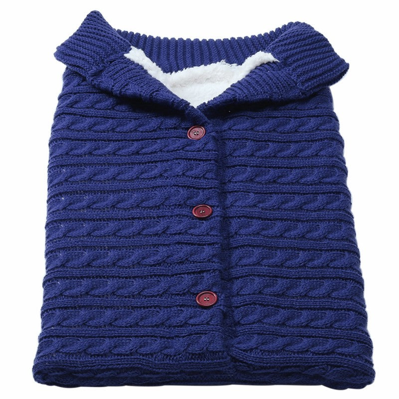 Baby Button Knitted Stroller Sleeping Bag
